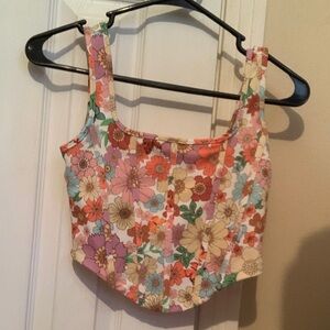 SHEIN Floral Crop Top in Multicolor